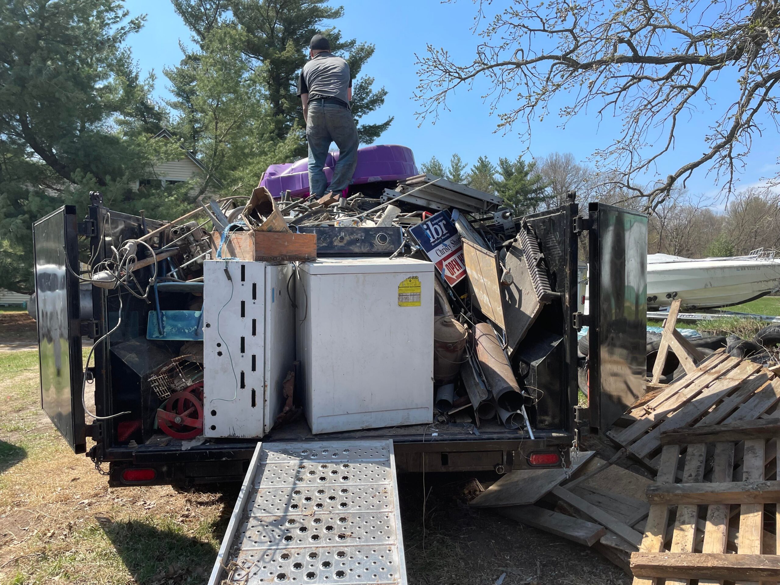 Real Estate Junk Removal in Minnesota. Large trailer load full of random junk.