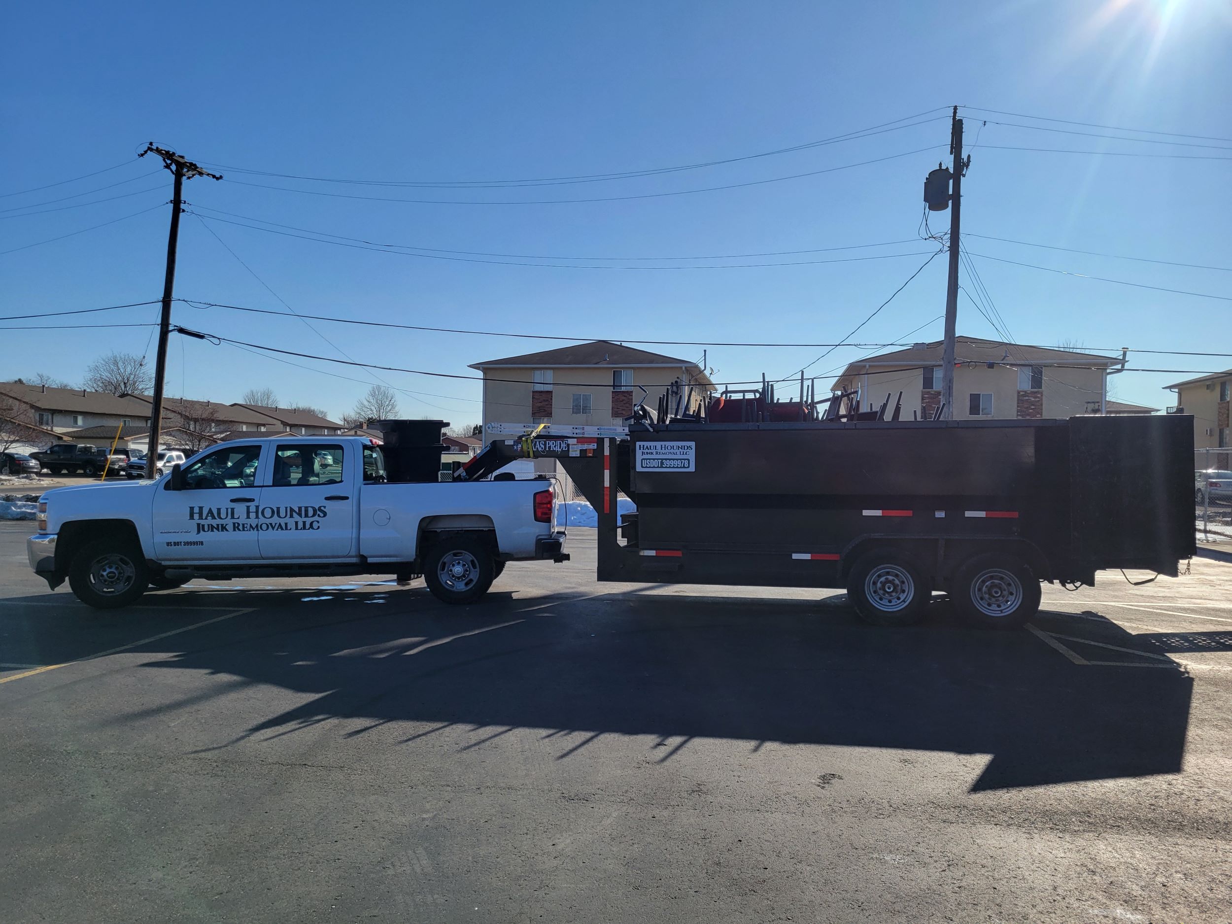 A n 18 Cubic Yard Trailer full of chairs. Eviction Clean Outs located in Minnesota